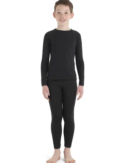 Icebreaker Tops & Bottoms^Kids' Merino 200 Oasis Long Sleeve Crew Neck Thermal Top Black