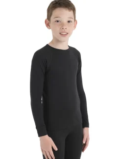 Icebreaker Tops & Bottoms^Kids' Merino 200 Oasis Long Sleeve Crew Neck Thermal Top Black