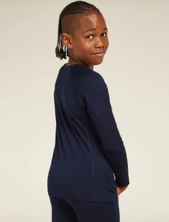 Icebreaker Tops & Bottoms^Kids' Merino 200 Oasis Long Sleeve Crew Neck Thermal Top MidnightNavy