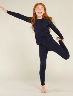 Icebreaker Tops & Bottoms^Kids' Merino 200 Oasis Long Sleeve Crew Neck Thermal Top MidnightNavy