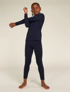 Icebreaker Tops & Bottoms^Kids' Merino 200 Oasis Long Sleeve Crew Neck Thermal Top MidnightNavy