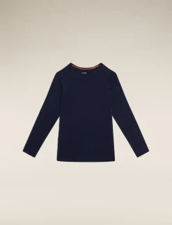 Icebreaker Tops & Bottoms^Kids' Merino 200 Oasis Long Sleeve Crew Neck Thermal Top MidnightNavy