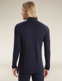 Icebreaker Base Layers^Men's 200 Sonebula Long Sleeve High Neck Thermal Top MidnightNavy/RoyalNavy