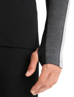 Icebreaker Base Layers^Men's 260 ZoneKnit™ Long Sleeve Crewe Thermal Top JetHeather/Black