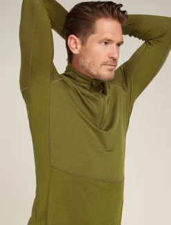 Icebreaker Base Layers^Men's 260 ZoneKnit™ Long Sleeve Half Zip Thermal Top Algae