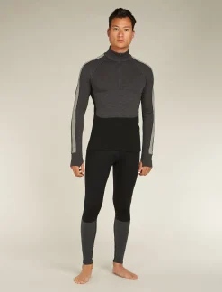 Icebreaker Base Layers^Men's 260 ZoneKnit™ Long Sleeve Half Zip Thermal Top JetHeather/Black