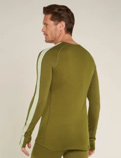 Icebreaker Base Layers^Men's 260 ZoneKnit™ Long Sleeve Crewe Thermal Top Algae/Ashen