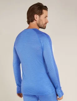 Icebreaker Base Layers^Men's 125 ZoneKnit™ Long Sleeve Crewe Thermal Top Baja/Brilliant