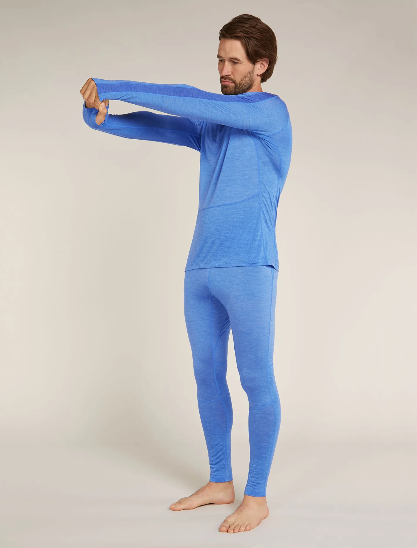Icebreaker Base Layers^Men's 125 ZoneKnit™ Long Sleeve Crewe Thermal Top Baja/Brilliant