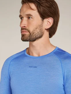 Icebreaker Base Layers^Men's 125 ZoneKnit™ Long Sleeve Crewe Thermal Top Baja/Brilliant