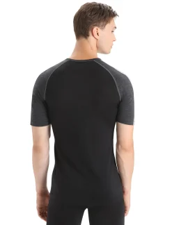 Icebreaker Base Layers^Men's 125 ZoneKnit™ Short Sleeve Crewe Thermal Top JetHeather/Black