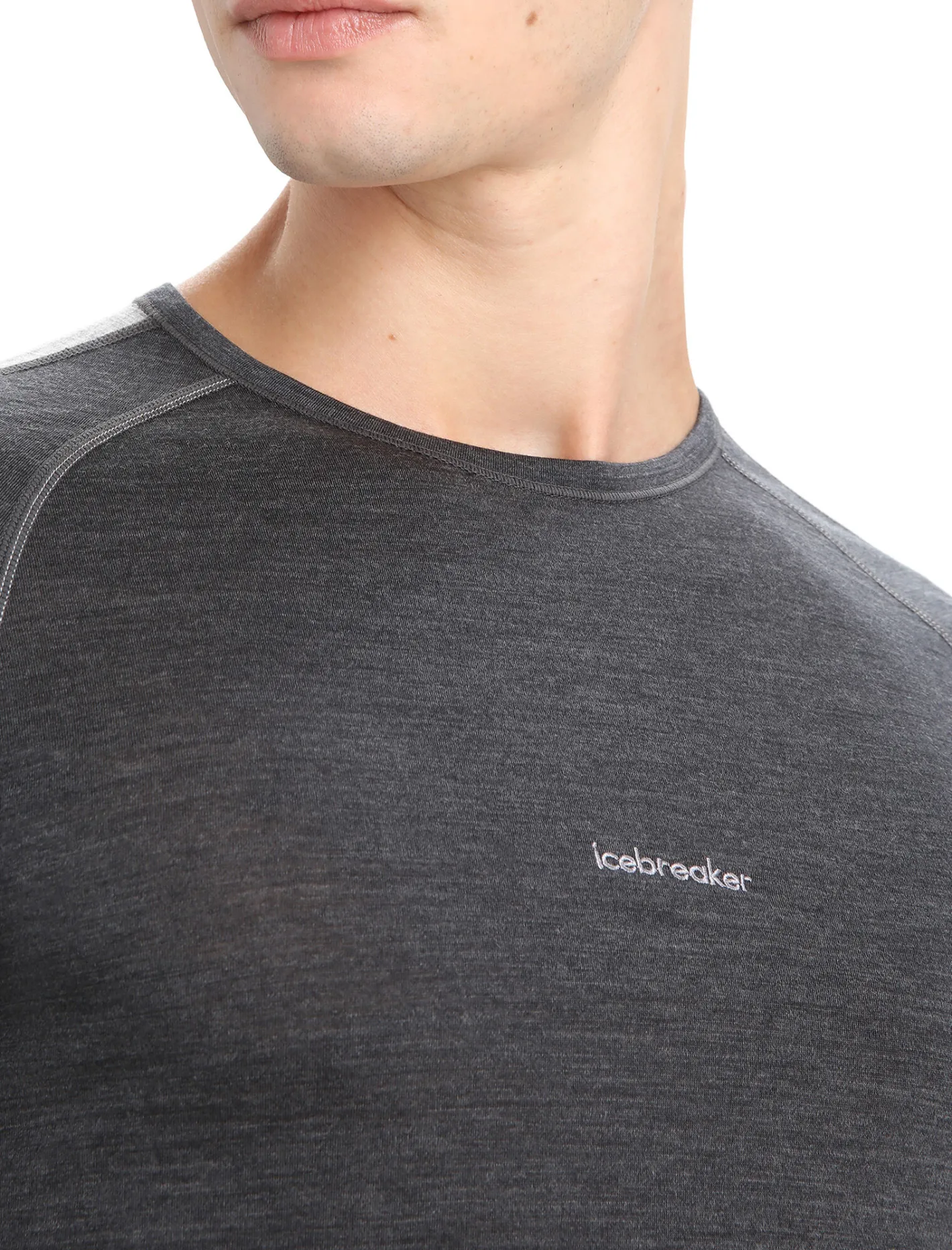 Icebreaker Base Layers^Men's 125 ZoneKnit™ Short Sleeve Crewe Thermal Top JetHeather/Black