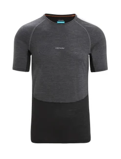 Icebreaker Base Layers^Men's 125 ZoneKnit™ Short Sleeve Crewe Thermal Top JetHeather/Black