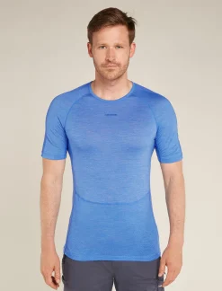 Icebreaker Base Layers^Men's 125 ZoneKnit™ Short Sleeve Crewe Thermal Top Baja/Brilliant