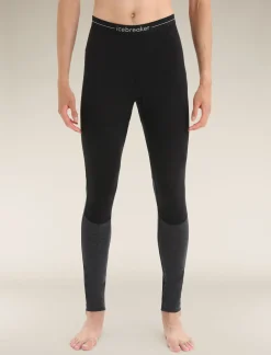 Icebreaker Bottoms|Base Layers^Men's 125 ZoneKnit™ Thermal Leggings Black/JetHeather