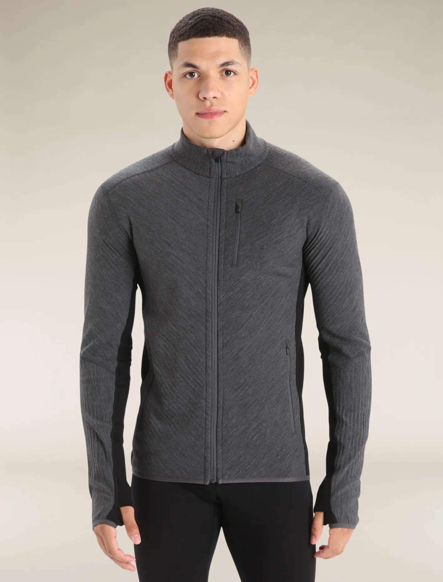 Icebreaker Jumpers & Hoodies^Men's Descender Long Sleeve Zip Jacket JetHeather/Black