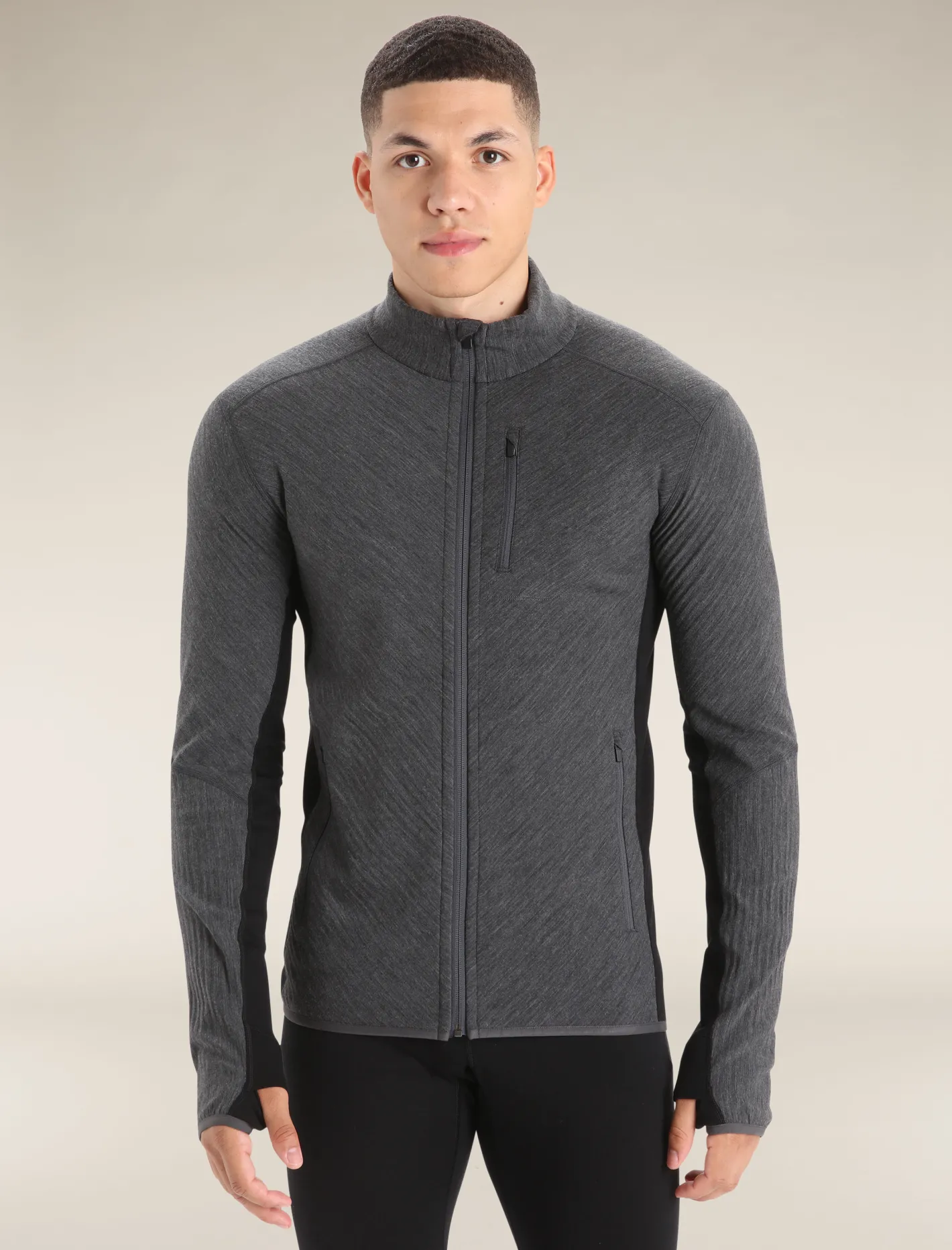 Icebreaker Jumpers & Hoodies^Men's Descender Long Sleeve Zip Jacket JetHeather/Black