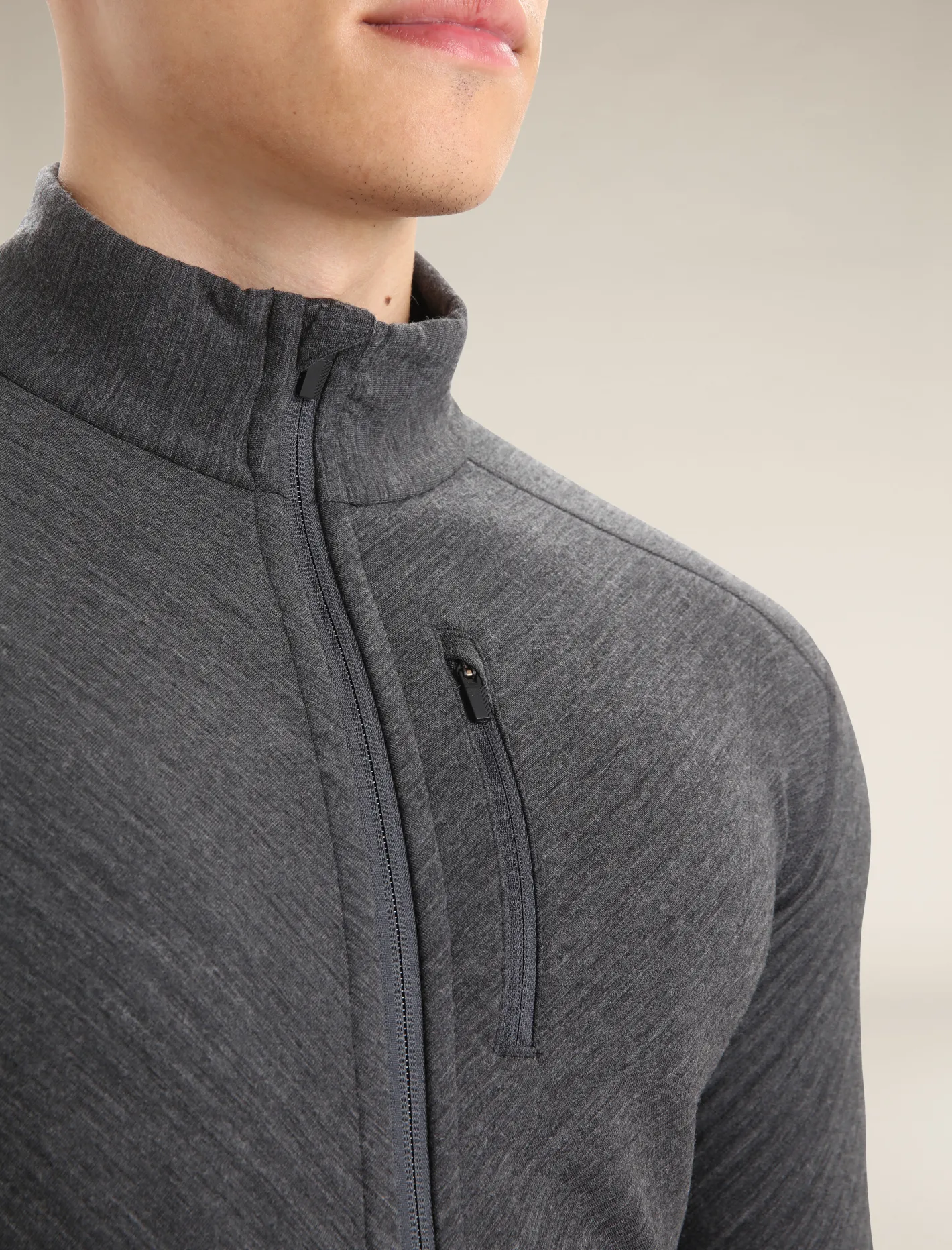 Icebreaker Jumpers & Hoodies^Men's Descender Long Sleeve Zip Jacket JetHeather/Black