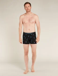 Icebreaker Underwear^Men's Merino 150 Anatomica Boxers Ski Day Black