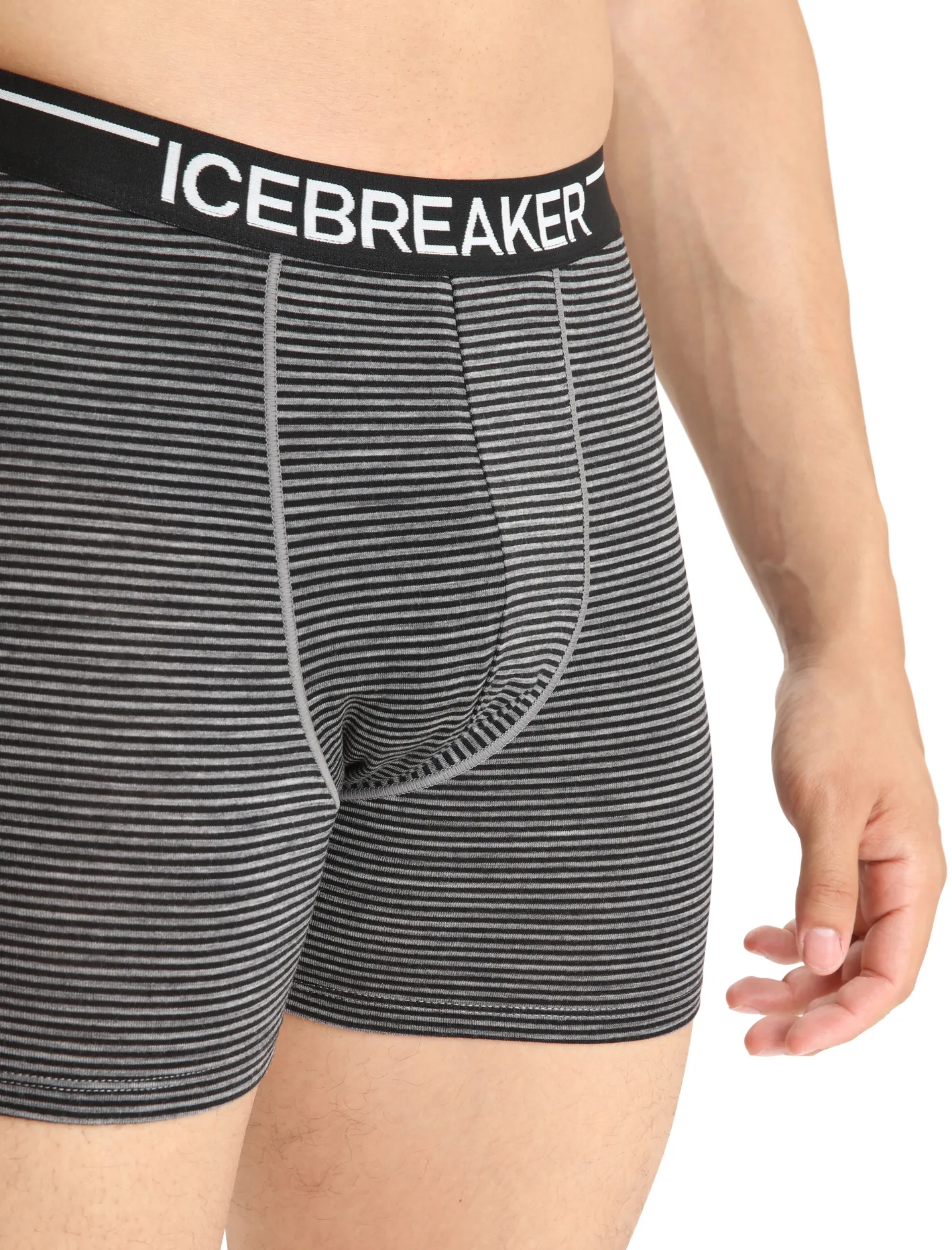 Icebreaker Underwear^Men's Merino 150 Anatomica Boxers GritstoneHeather