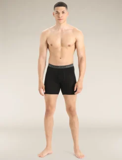 Icebreaker Underwear^Men's Merino 150 Anatomica Long Boxers Black