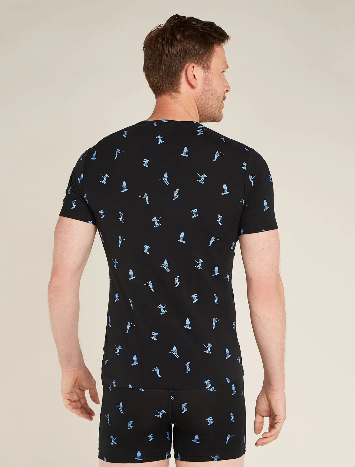 Icebreaker Underwear^Men's Merino 150 Anatomica Short Sleeve Crewe Top Ski Day Black