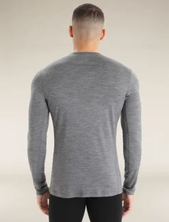 Icebreaker Base Layers^Men's Merino 200 Oasis Long Sleeve Crew Neck Thermal Top GritstoneHeather
