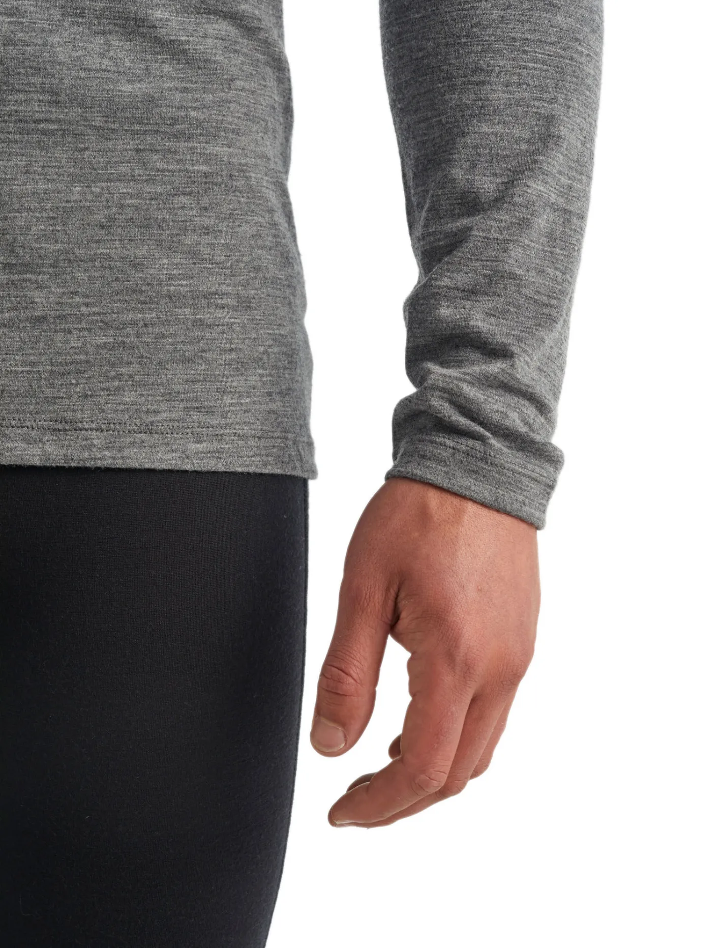 Icebreaker Base Layers^Men's Merino 200 Oasis Long Sleeve Crew Neck Thermal Top GritstoneHeather