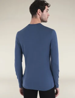 Icebreaker Base Layers^Men's Merino 200 Oasis Long Sleeve Crewe Thermal Top Horizon Light Dawn