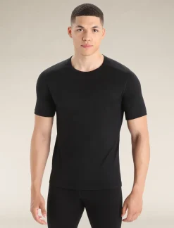 Icebreaker Base Layers^Men's Merino 200 Oasis Short Sleeve Crew Neck Thermal Top Black