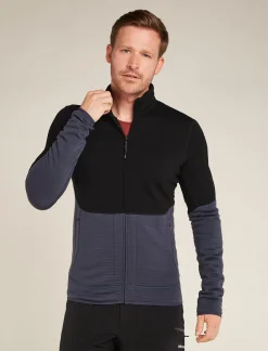 Icebreaker Jumpers & Hoodies^Men's Merino 400 RealFleece™ Descender Long Sleeve Zip Black/Graphite