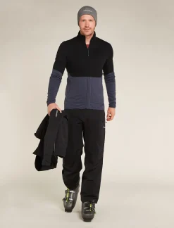 Icebreaker Jumpers & Hoodies^Men's Merino 400 RealFleece™ Descender Long Sleeve Zip Black/Graphite