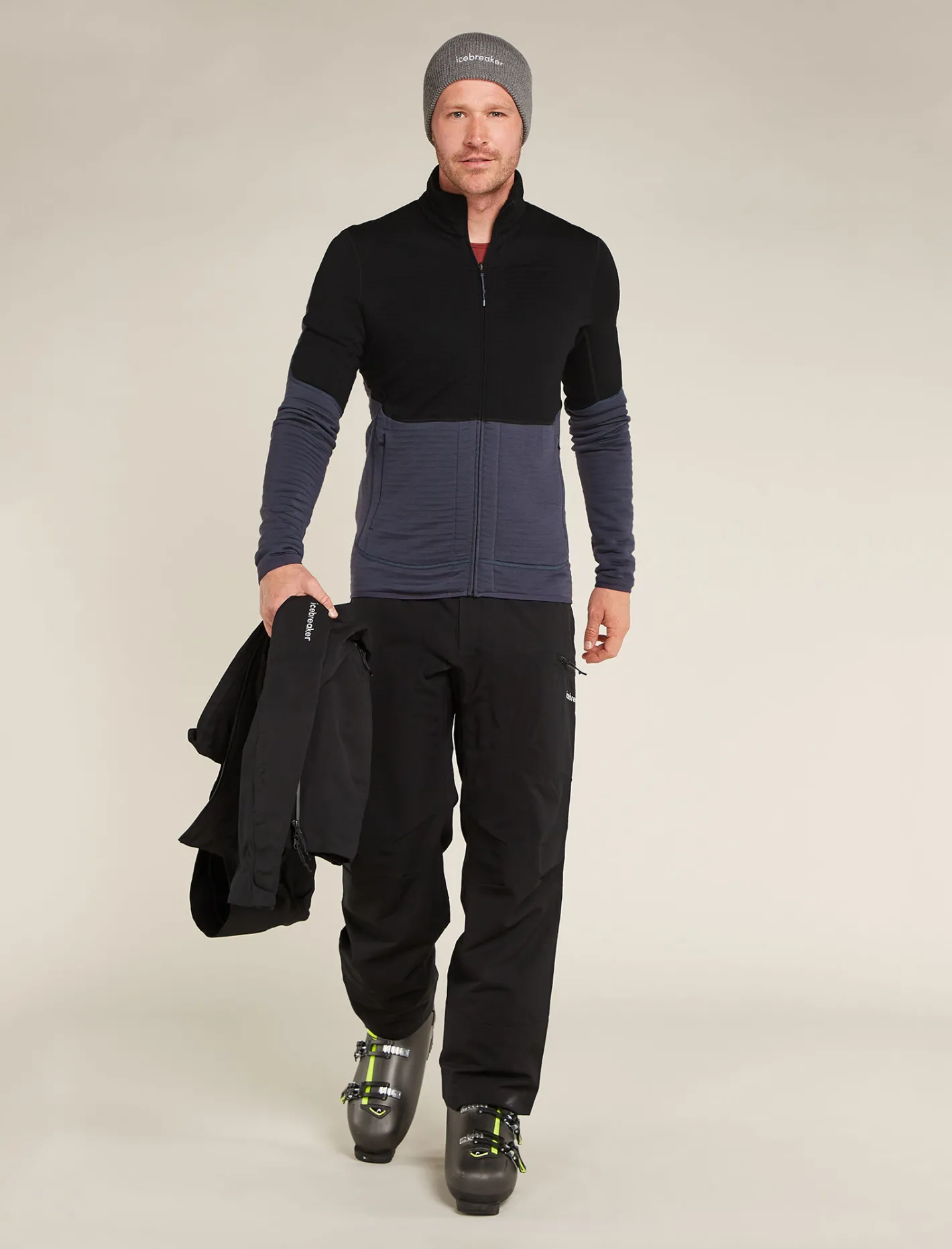 Icebreaker Jumpers & Hoodies^Men's Merino 400 RealFleece™ Descender Long Sleeve Zip Black/Graphite