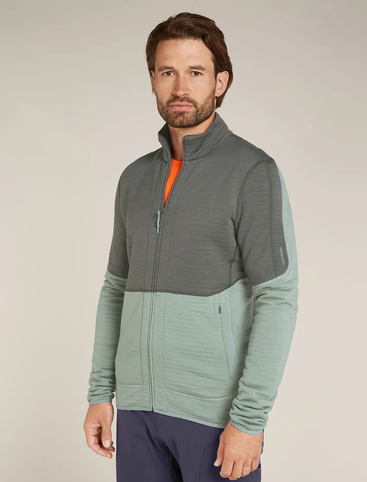 Icebreaker Jumpers & Hoodies^Men's Merino 400 RealFleece™ Descender Long Sleeve Zip Galaxy/Moss