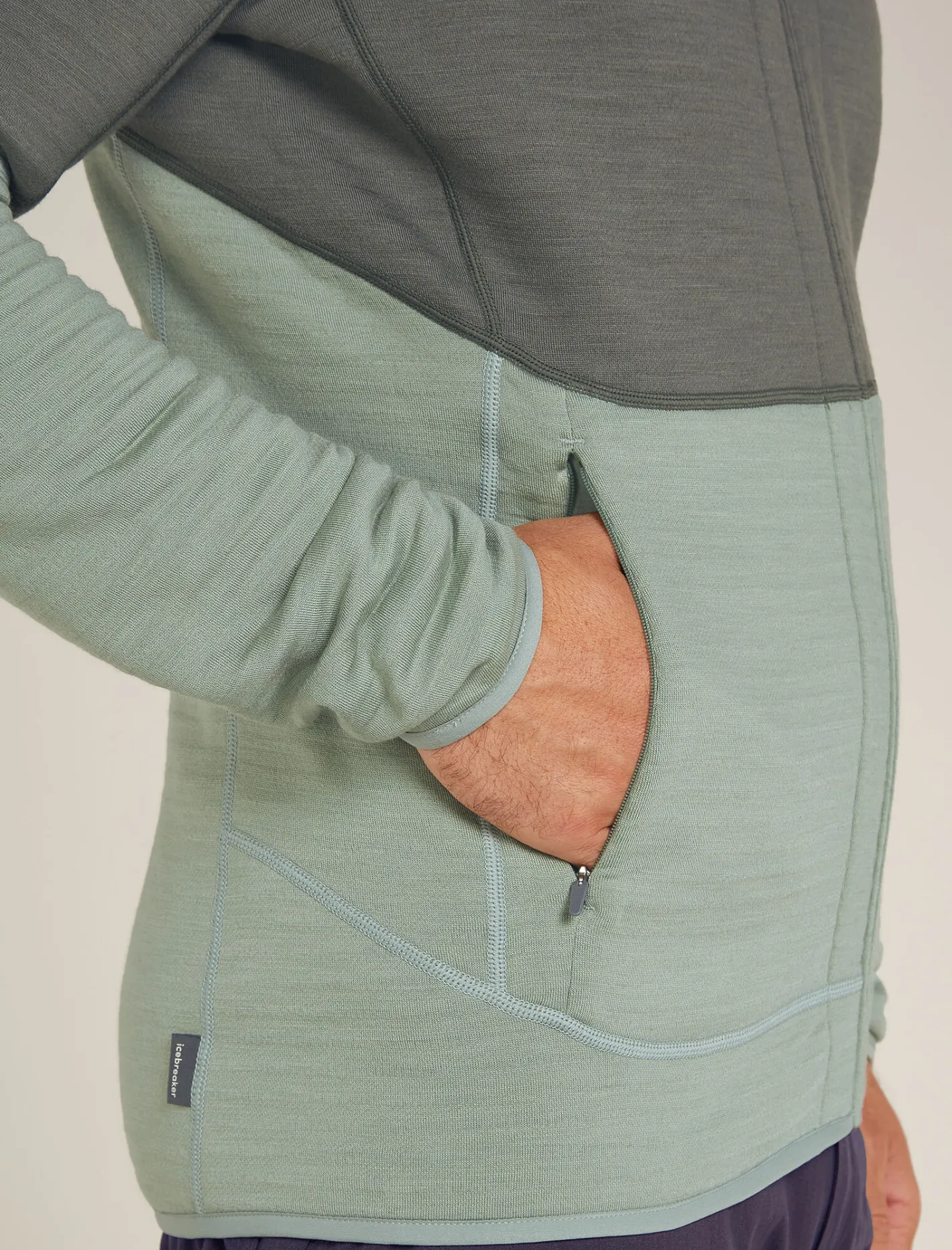 Icebreaker Jumpers & Hoodies^Men's Merino 400 RealFleece™ Descender Long Sleeve Zip Galaxy/Moss