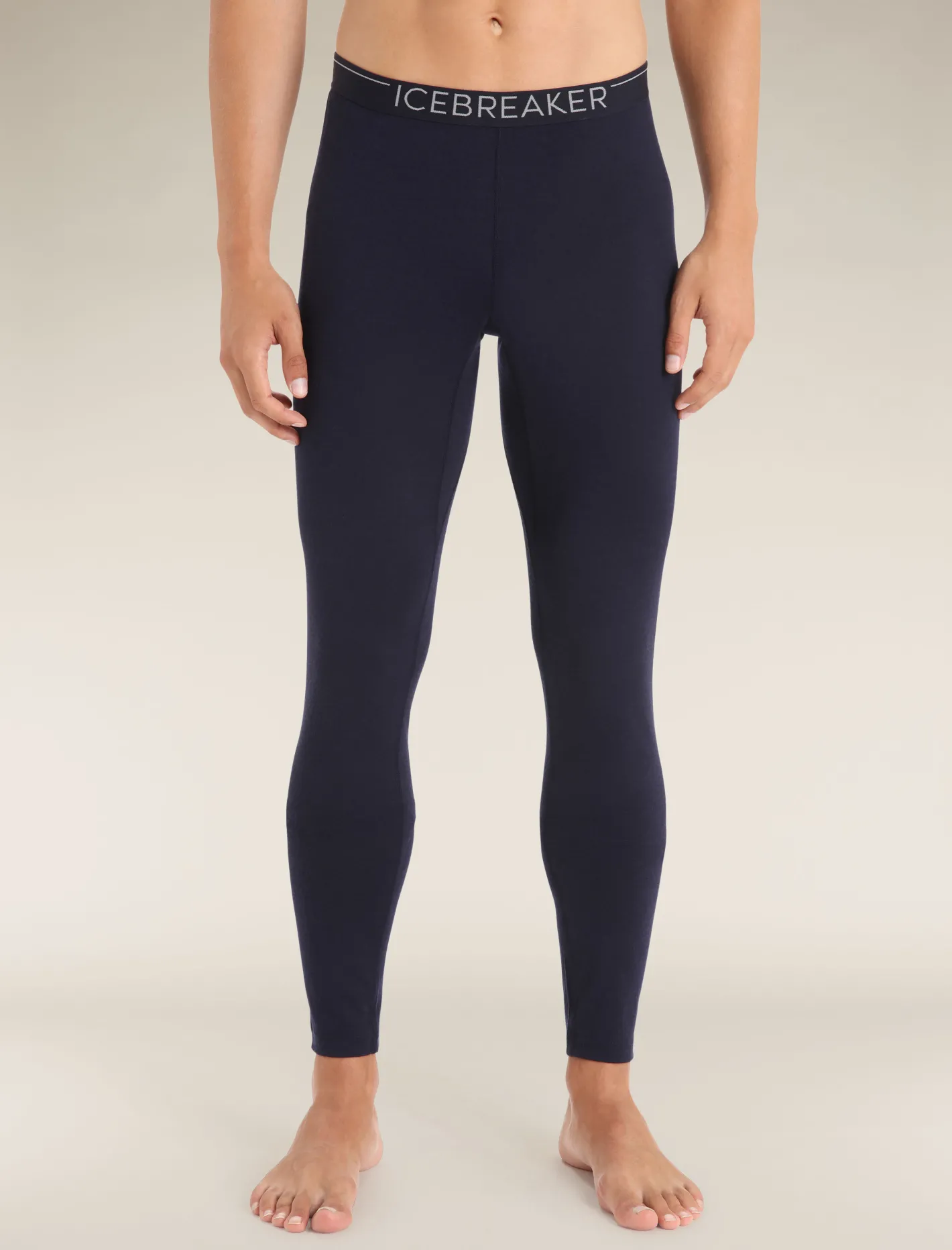 Icebreaker Bottoms|Base Layers^Men's Merino 200 Sonebula Thermal Leggings MidnightNavy/Snow