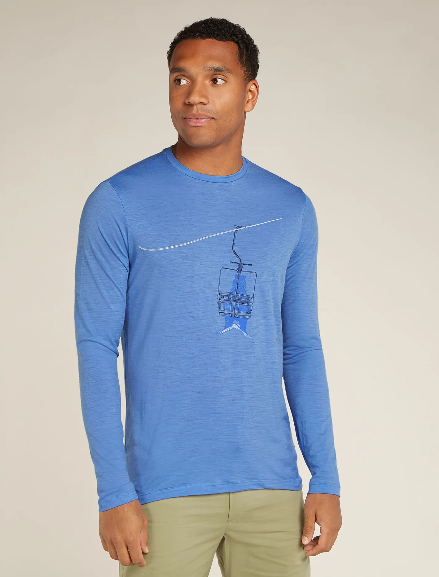 Icebreaker T-shirts^Men's Merino 150 Tech Lite Long Sleeve T-Shirt Bear Lift Baja
