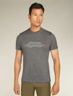 Icebreaker T-shirts^Men's Merino 150 Tech Lite Short Sleeve T-Shirt Pukaki Reflected GritstoneHeather
