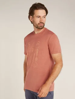 Icebreaker T-shirts^Men's Merino 150 Tech Lite Short Sleeve T-Shirt Camp Essentials CedarWood