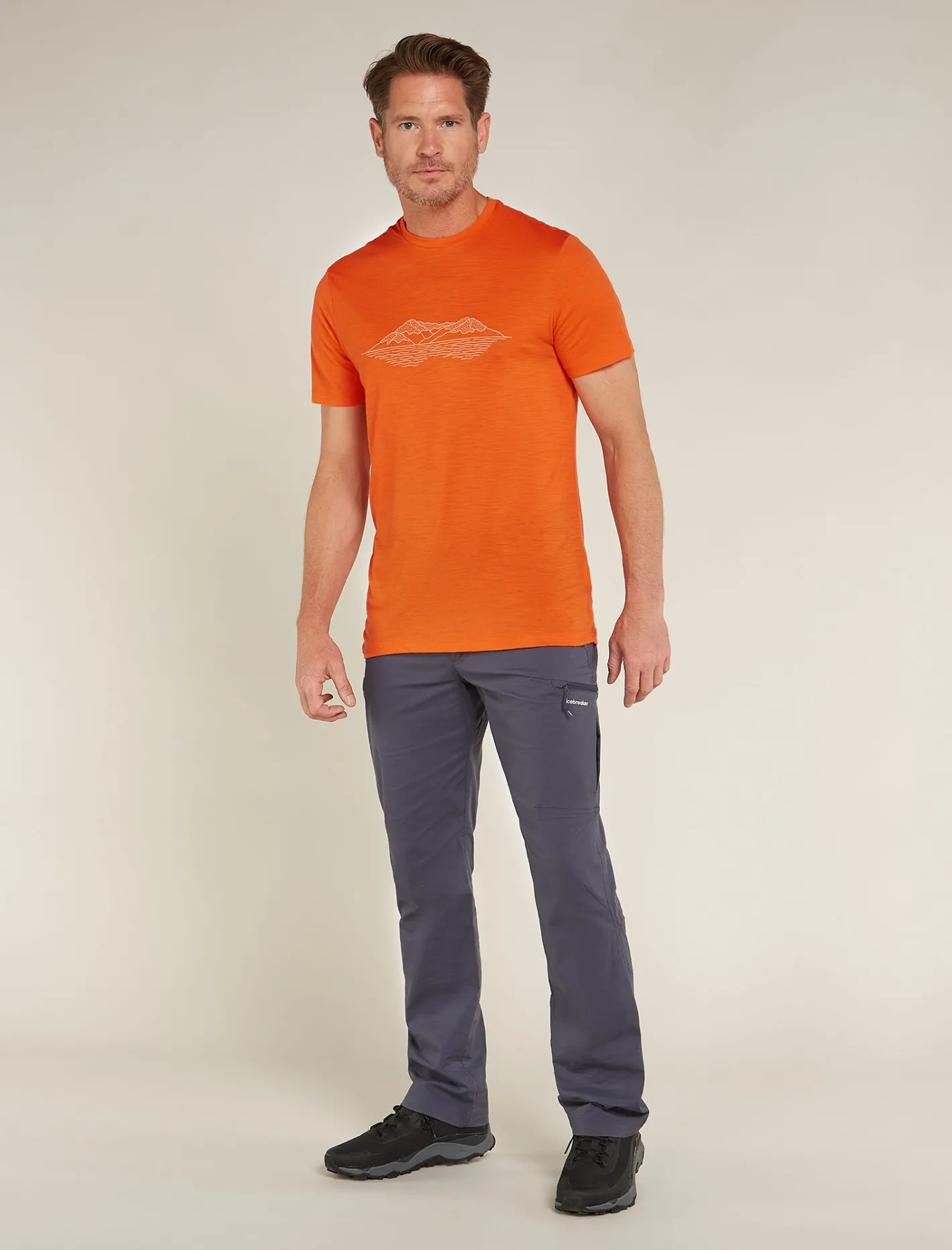 Icebreaker T-shirts^Men's Merino 150 Tech Lite Short Sleeve T-Shirt Pukaki Reflected Blaze