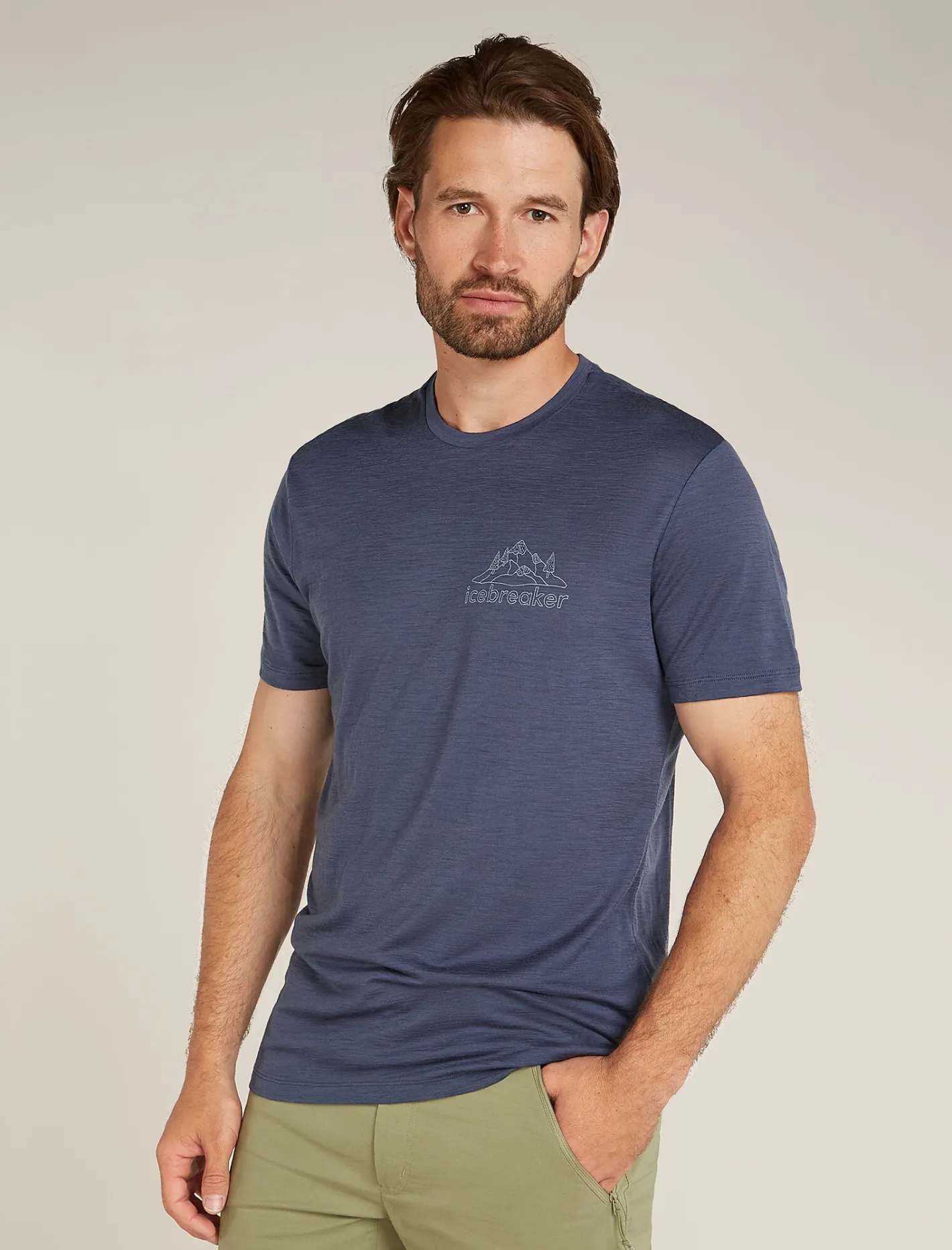 Icebreaker T-shirts^Men's Merino 150 Tech Lite Short Sleeve T-Shirt IB Back Pack Graphite