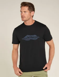 Icebreaker T-shirts^Men's Merino 150 Tech Lite Short Sleeve T-Shirt Pukaki Reflected Black