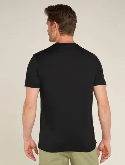 Icebreaker T-shirts^Men's Merino 150 Tech Lite Short Sleeve T-Shirt Pukaki Reflected Black