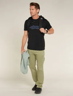 Icebreaker T-shirts^Men's Merino 150 Tech Lite Short Sleeve T-Shirt Pukaki Reflected Black