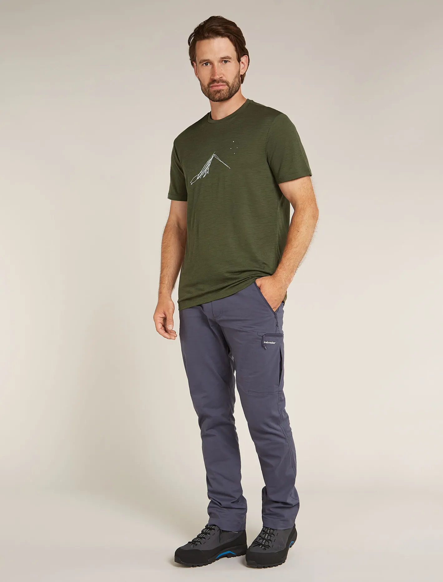 Icebreaker T-shirts^Men's Merino 150 Tech Lite Short Sleeve T-Shirt Southern Constellation Loden