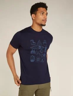 Icebreaker T-shirts^Men's Merino 150 Tech Lite Short Sleeve T-Shirt Camp Essentials MidnightNavy