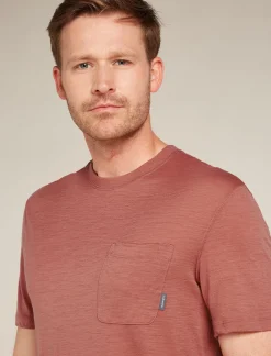 Icebreaker T-shirts^Men's Merino 150 Tech Lite Short Sleeve Relaxed Pocket T-Shirt CedarWood