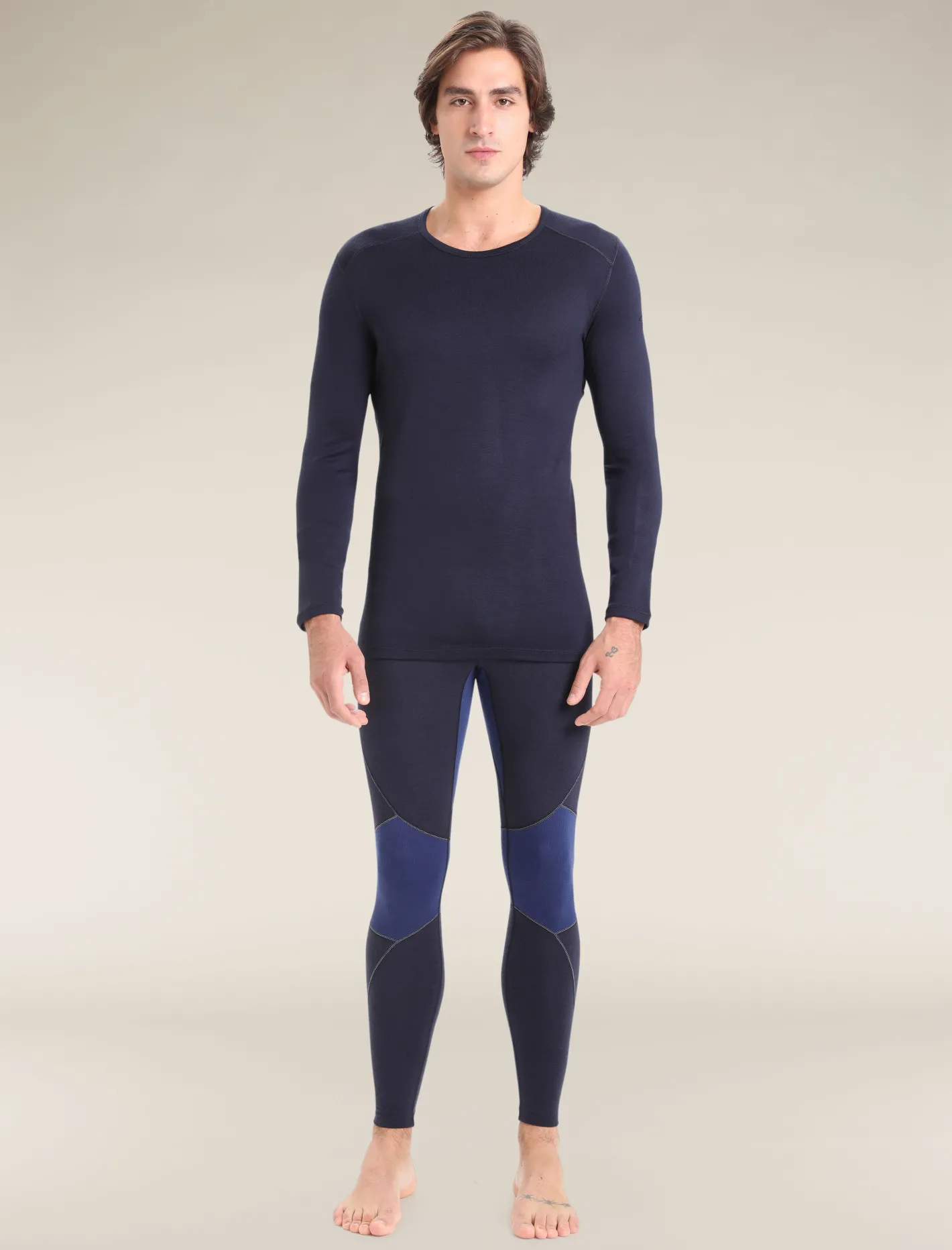 Icebreaker Base Layers^Men's Merino 260 Tech Long Sleeve Crew Neck Thermal Top MidnightNavy
