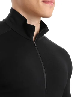Icebreaker Base Layers^Men's Merino 260 Tech Long Sleeve Half Zip Thermal Top Black