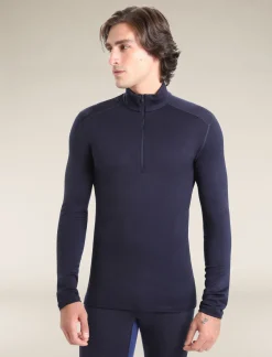 Icebreaker Base Layers^Men's Merino 260 Tech Long Sleeve Half Zip Thermal Top MidnightNavy